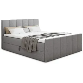 Sofnet Boxbett, Grau, Textil, H3, Rechteckig, 180x200 cm, Schlafzimmer, Betten, Boxspringbetten