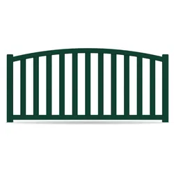 Zaun, Aluminium, Moosgrün RAL 6005, Modell Essen, flexible Befestigungssysteme, Zaunelement individuell konfigurierbar