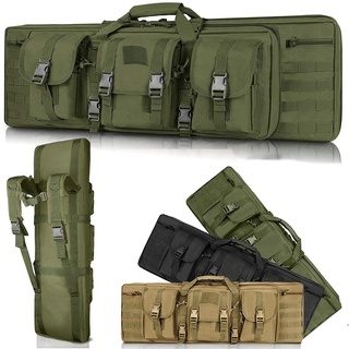 SJASD Gewehrtasche 2 langwaffen,Lange Jagdtasche,waffentasche für langwaffen,mit Doppelfach & 3 Große Zubehör Beutel,für Outdoor Tactical Gewehr,Army Green,93cm