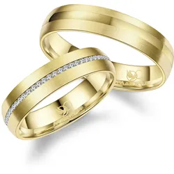 Verlobungsring MARRYA "Edelstahl Ringe Trauringe Eheringe Partnerringe" Gr. 52, gold (herren ring, gold), Fingerringe, Damen, 52, Edelstahl