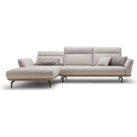 hülsta sofa Ecksofa hs.460, Sockel in Nussbaum, Winkelfüße in Umbragrau, Breite 318 cm grau