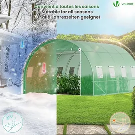 VOUNOT VOUNOT® Gewächshaus Foliengewächshaus Winterfest Tomatenhaus Folientunnel, 4x3x2m 12m2