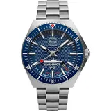 UMF Ruhla Automatikuhr - Limited Edition U-Boot U-17 | mit blauem Zifferblatt im Wellendesign | Limitiert auf 499 Stück