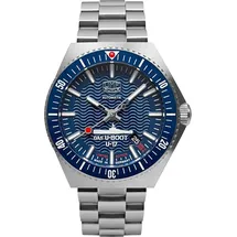 UMF Ruhla Automatikuhr - Limited Edition U-Boot U-17 | mit blauem Zifferblatt im Wellendesign | Limitiert auf 499 Stück
