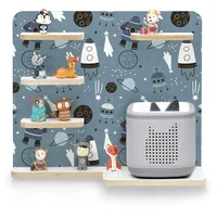 stadtecken Holzregal passend für Toniebox 2 I Geeignet für ca. 30 Tonies I Perfekte Aufbewahrung im Kinderzimmer I Regal zum Aufstellen oder Aufhängen (Universe, Mit Schmalen Boden)