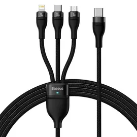 Baseus USB-C auf Micro USB + Lightning 1,5 m Schwarz