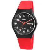 Redlemon Q&Q Uniuhr mit Silikonarmband in rot, 10 Bar wasserdicht