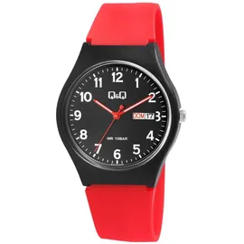 Redlemon Q&Q Uniuhr mit Silikonarmband in rot, 10 Bar wasserdicht