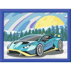 Ravensburger Beschäftigung - CreArt, Malen nach Zahlen Kinder - Blauer Lamborghini