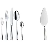 WMF Kent Plus Edelstahl Besteck Set 6 Personen, 30 teilig & Kent Plus Tortenheber Edelstahl 23,3 cm, Kuchenheber, Tortenretter Cromargan Edelstahl poliert, ideal auch als Lasagneheber, Pizzaheber