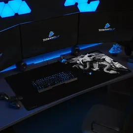 Titanwolf Gaming Mauspad, XXXL Speed Mousepad 1200 x 600 mm, Geschwindigkeit & Präzision, Wolf Skull
