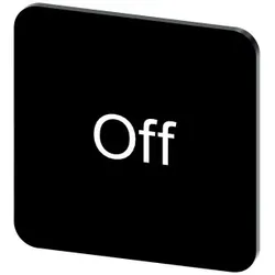 Siemens 3SU19000AF160DK0 Bezeichnungsschild 22x22mm, Schild schwarz, Beschriftung: Off - 10 Stück