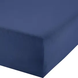 Erwin Müller Spannbettlaken Baumwolle-Jersey-Elasthan 90 x 190 - 100 x 220 cm Blau