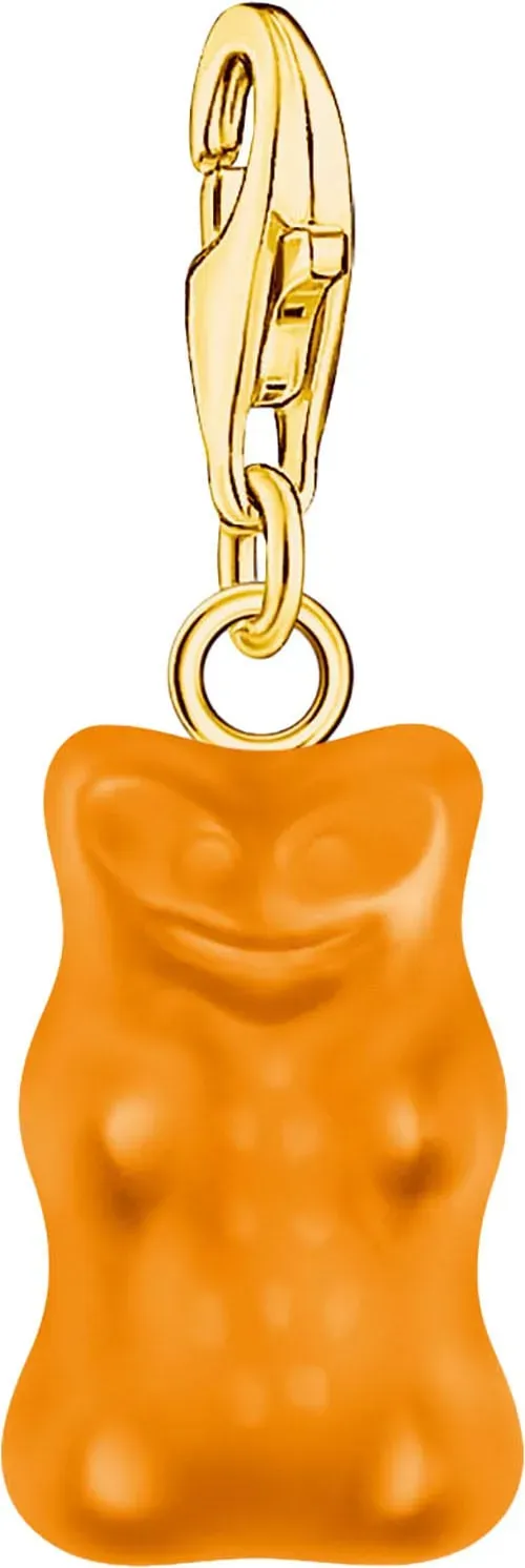 Charm-Einhänger THOMAS SABO "THOMAS x HARIBO Schmuck: Charm" Charms bunt (gelbgoldfarben, orange, orange) Damen mit Kristallglas