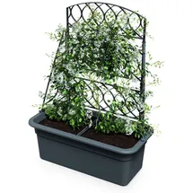 Spetebo Kunststoff Blumenkasten 80 x 59 cm Schwarz