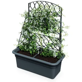 Spetebo Kunststoff Blumenkasten 80 x 59 cm Schwarz