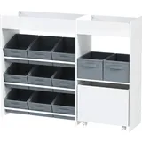 aiyaplay Kinderregal 105 x 30 x 80 cm MDF weiß