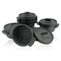 BBQ-Toro Mini Dutch Oven Set Ø 11 cm Gusseisen schwarz