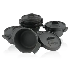 BBQ-Toro Mini Dutch Oven Set Ø 11 cm Gusseisen schwarz