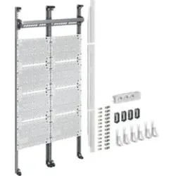 Hager UF321NW Komplettfeld Multimedia, universZ, 1050mm, 2-feld, mit 12xPatchmodulen RJ45.Einbausatz für Multimediaanwendungen zum Einbau in