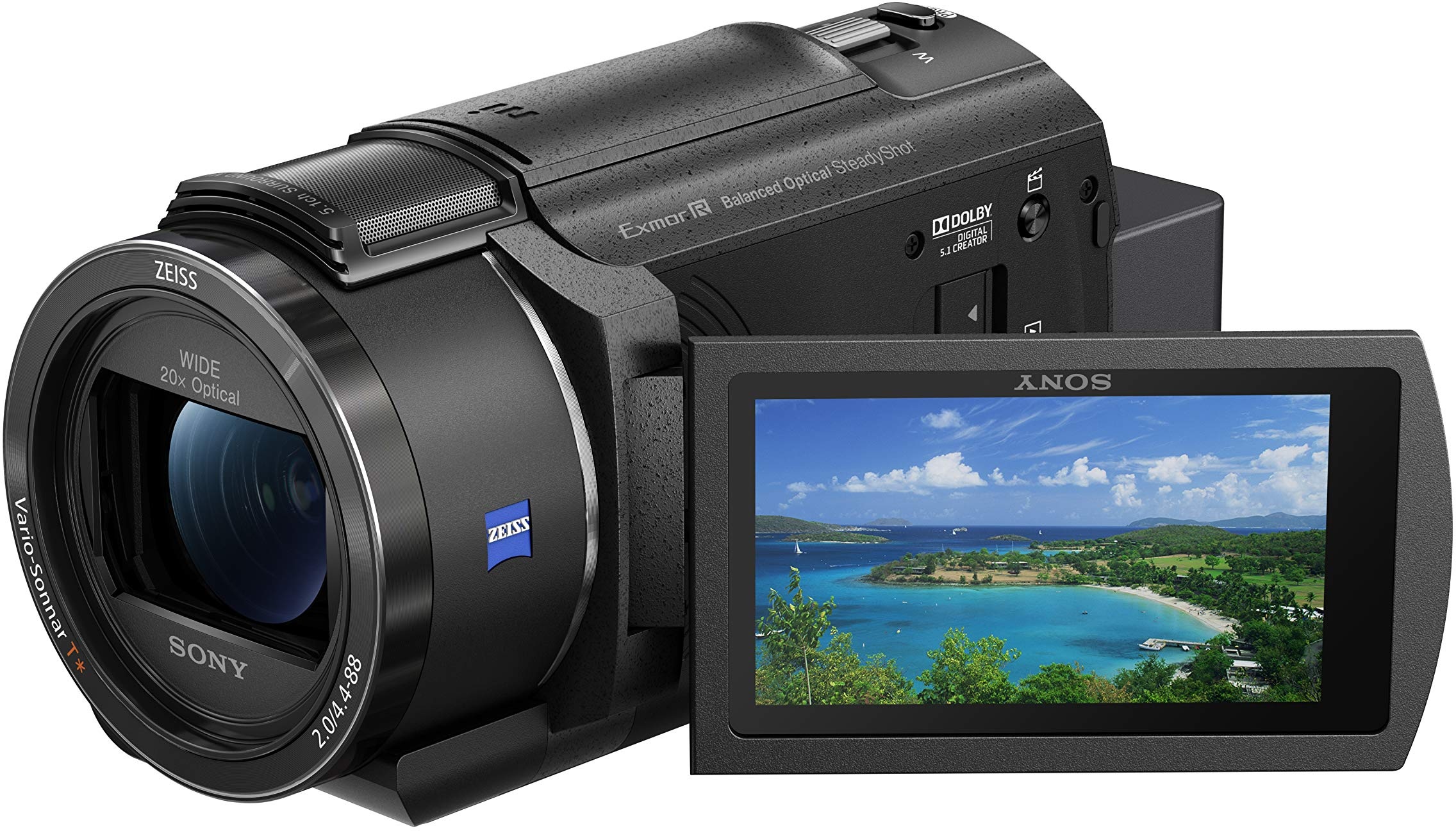 Sony FDR-AX43 4K Camcorder (Exmor R CMOS Sensor, Vario Sonnar T* Zeiss Optik mit 20fach Opt. Zoom, B.O.SS. Bildstabilisierung und Slow Motion-Funktion) schwarz