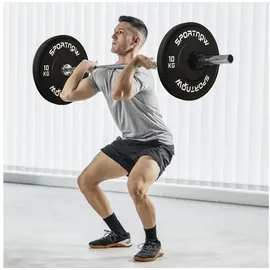 sportnow Hantelscheiben 2er-Set 20 kg Gummi schwarz
