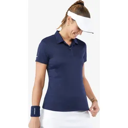 Tennis Poloshirt Damen Dry 100 marineblau XS