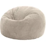 I.C.O.N. Icon Kingston Sitzsack, Beige, Sitzsack Sessel, Cord Sitzsack, Sitzsack Erwachsene mit Füllung, Sitzsack Flauschig, Sitzsack Schlafzimmer, Sitzsack Wohnzimmer