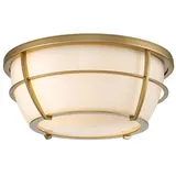 Elstead Lighting Deckenleuchte Badezimmerlampe Deckenlampe Stahl Glas Messing IP44 2x E27 rund