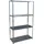 Relaxdays Lagerregal, Stahl, HBT 145x75x30 cm, bis 160 kg, 4 Ebenen, Keller, Garage & Werkstatt, Schwerlastregal, Silber