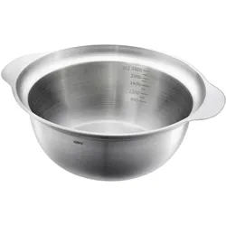 Schüssel GEFU "PREMIO", silber, H:10,5cm Ø:27cm, Edelstahl 18/10, Schüsseln, mit ergonomische Griffe für sichere Handhabung