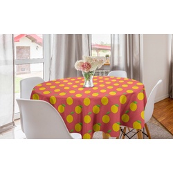 Abakuhaus Tischdecke Kreis Tischdecke Abdeckung für Esszimmer Küche Dekoration, Zitronen Bunte Köstliche Tasty