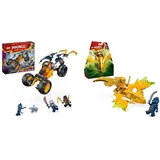 LEGO NINJAGO Arins Ninja-Geländebuggy, Ninja-Spielzeug & NINJAGO Arins Drachengleiter, Ninja-Set mit Drachen-Spielzeug und Figuren