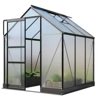 Vitavia Gewächshaus Pontos 3800, HKP 6 mm , inkl. Fundament, ca. B195/H207/T199 cm, Schwarz