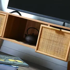 CaliCosy TV-Lowboard 100 cm Beige Holz/MDF