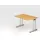 Hammerbacher Schreibtisch buche rechteckig, C-Fuß-Gestell silber 120,0 x 80,0 cm
