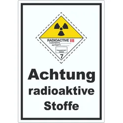 HB-Druck Aufkleber radioaktive Stoffe Radioactive III-GELB A9 (37x52mm)