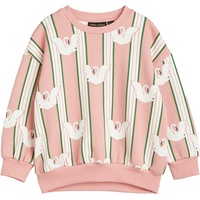 mini rodini - Sweatshirt SWAN STRIPE in rosa, Gr.140/146