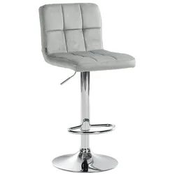 CLP Barhocker Peru Samt grau/chrom