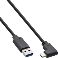InLine USB-C auf USB-A Kabel, gewinkelt, USB 3.2 Gen.2, 10Gb/s, 3A, kurz, 2m, 35712W