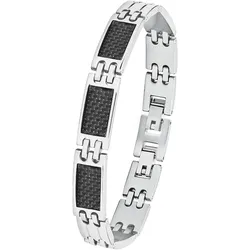 Armband AMOR "9352494", schwarz (edelstahlfarben, schwarz), Armbänder, Herren, Edelstahl-Carbon, Edelstahl, Carbon