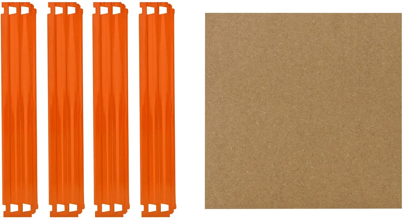 shelfplaza PRO 30x30 cm Fachboden-Set in blau-orange für PRO Schwerlastregale