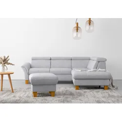 Ecksofa HOME AFFAIRE "Lindgren L-Form", silber, B:249cm H:84cm T:217cm, 100% Polyester, Sofas, wahlweise mit TV-Funktion, Stauraum und Kopfteilverstellung