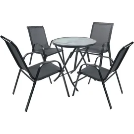 VCM Balkonmöbel Set 5-tlg. Grau