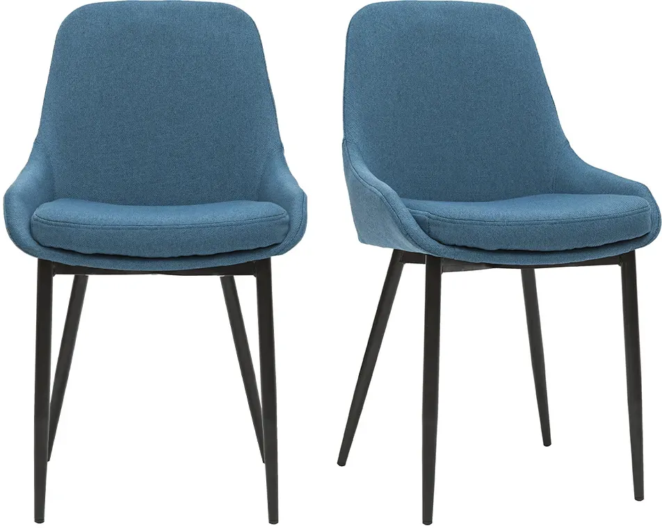 Stühle entenblauer Stoff (2er-Set) HOLO