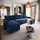 masseno Ecksofa U-Form Velours 3-Sitzer Blau