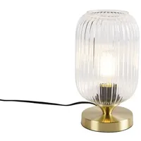 QAZQA Art-Deco-Tischleuchte Messing mit Glas - Banci