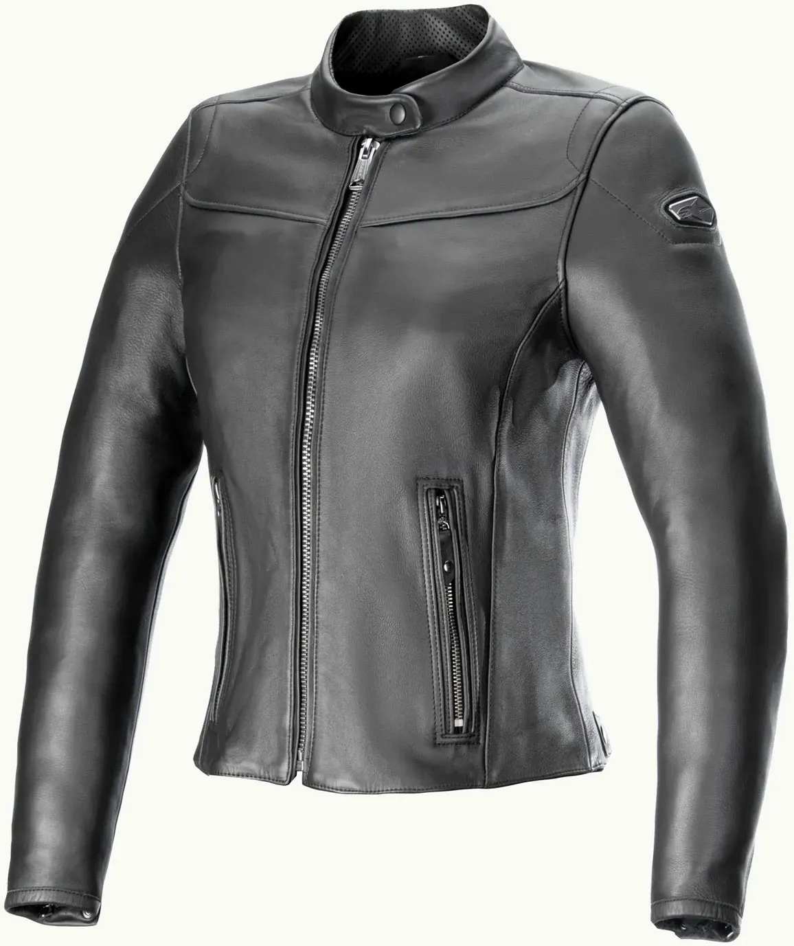 Alpinestars Tory, veste en cuir pour femmes - Noir/Noir - S