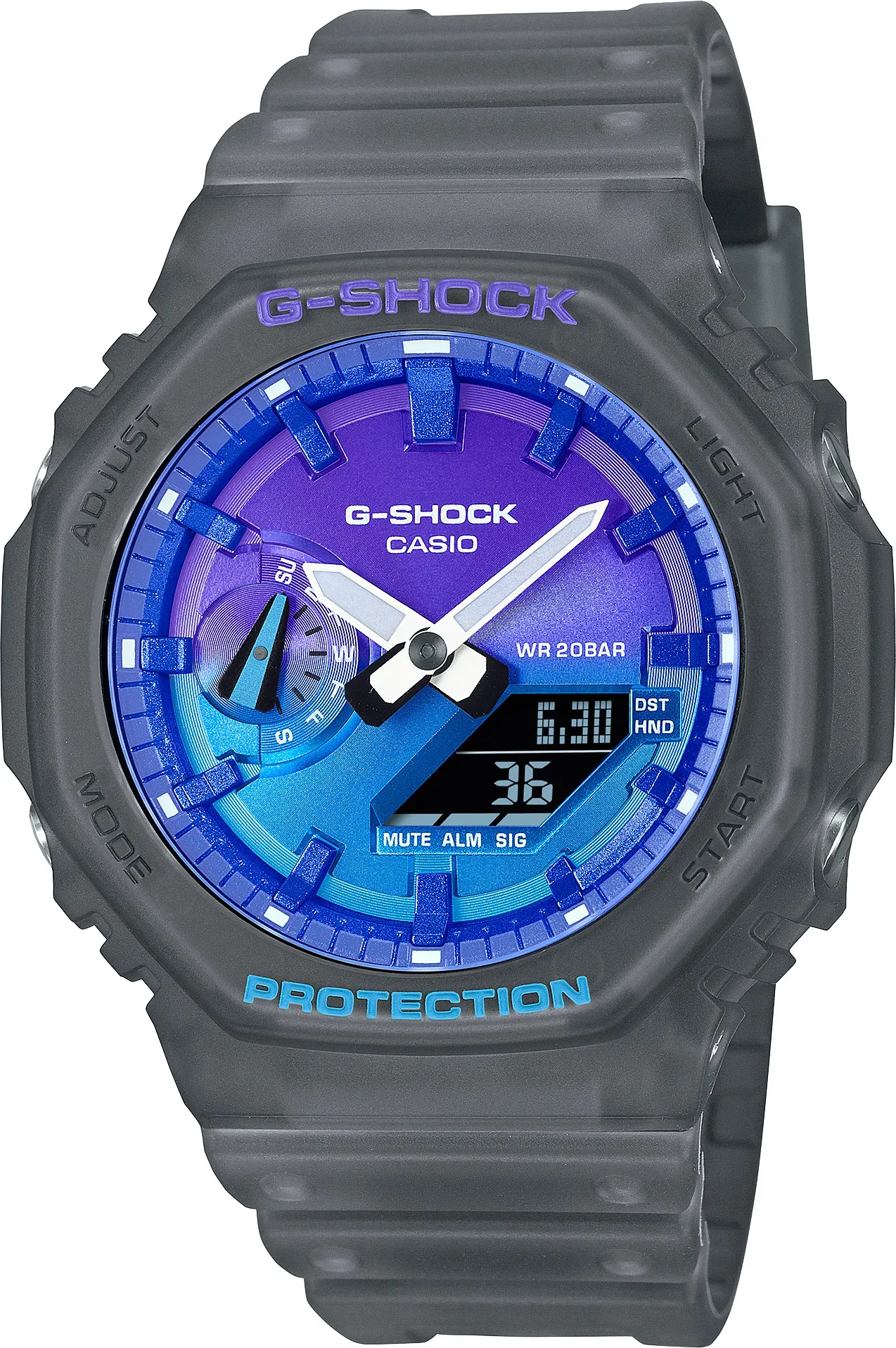 G-SHOCK Uhr GA-2100FLS-8A2 by CASIO | Grau/Transparent