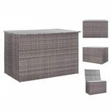 vidaXL Garden-Auflagenbox Grau 150x100x100 cm Poly Rattan